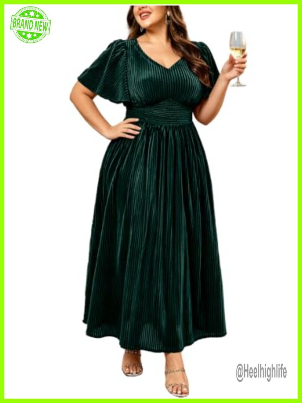 Plus Size Velvet Bridesmaid Dress High-Waist Formal Wedding Guest Gown